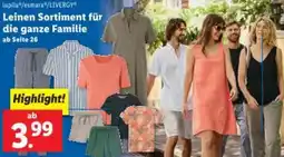 Lidl Leinen Sortiment für die ganze Familie Angebot