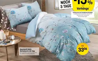 Reiter Baumwoll-Satin Bettwäsche mit Zipp Angebot