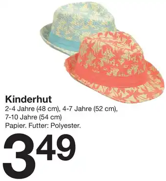 Zeeman Kinderhut Angebot