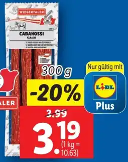 Lidl Wiesentaler Cabanossi Angebot