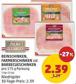 PENNY Beinschinken, farmerschinken od. barbecueschinken Angebot