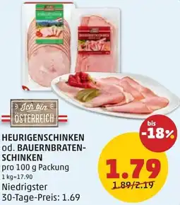 PENNY Heurigenschinken od. bauernbraten- schinken Angebot