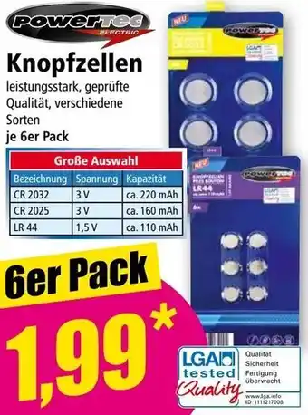 Norma Knopfzellen Angebot