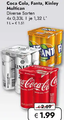 Travel FREE Coca Cola, Fanta, Kinley Multican Angebot