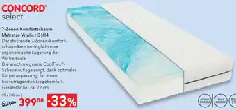 Matratzen Concord 7-Zonen Komfortschaum- Matratze Vitalis Angebot
