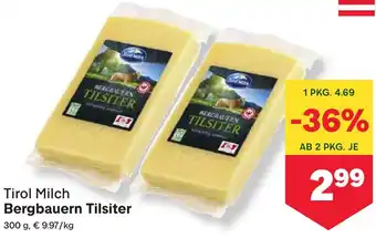 MPreis Bergbauern Tilsiter Angebot