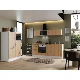 Möbelix Küchenzeile mit Geräten B: 340 cm Weiß/Eiche Artisan Dekor Angebot