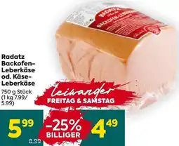 Billa Backofen- Leberkäse od. Käse- Leberkäse Angebot