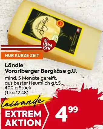 Billa Ländle Vorarlberger Bergkäse g.U. Angebot