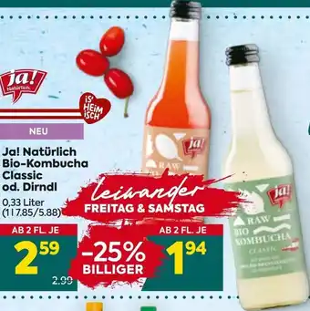 Billa Bio-Kombucha Classic od. Dirndl Angebot