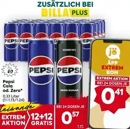 Billa Cola od. Zero Angebot