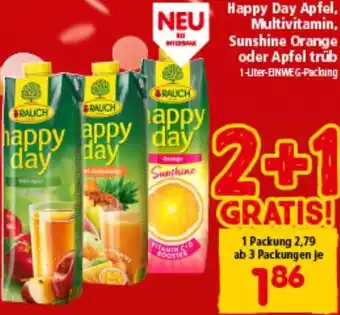 Interspar Happy Day Apfel, Multivitamin, Sunshine Orange oder Apfel trüb Angebot