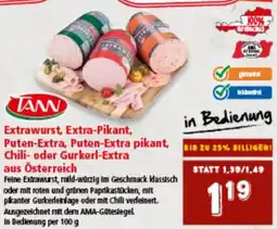 Interspar Extrawurst, Extra-Pikant, Puten-Extra, Puten-Extra pikant, Chili- oder Gurkerl-Extra aus Österreich Angebot