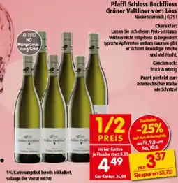 Interspar Pfaffl Schloss Bockfliess Grüner Veltliner vom Löss Angebot