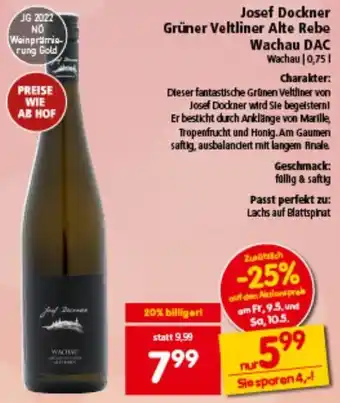 Interspar Josef Dockner Grüner Veltliner Alte Rebe Wachau DAC Angebot