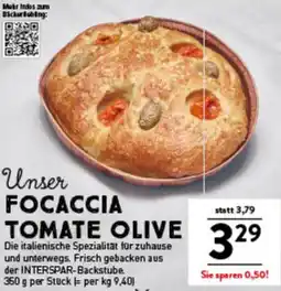Interspar Focaccia tomate olive Angebot