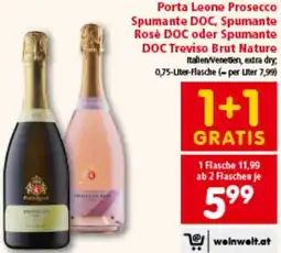 Interspar Porta Leone Prosecco Spumante DOC, Spumante Rosè DOC oder Spumante DOC Treviso Brut Nature Angebot