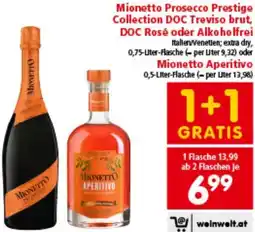 Interspar Mionetto Prosecco Prestige Collection DOC Treviso brut, DOC Rosé oder Alkoholfrei Angebot