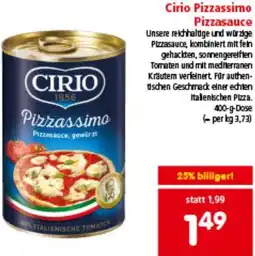 Interspar Cirio Pizzassimo Pizzasauce Angebot