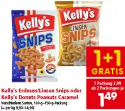 Interspar Erdnuss/Linsen Snips oder Donuts Peanuts Caramel Angebot