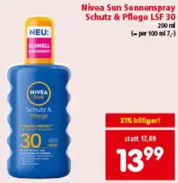 Interspar Nivea Sun Sonnenspray Schutz & Pflege LSF 30 Angebot