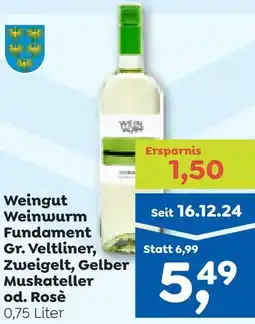 ADEG Weinwurm Fundament Gr. Veltliner, Zweigelt, Gelber Muskateller od. Rosè Angebot