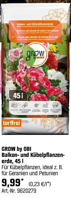 OBI Balkon- und Kübelpflanzen- erde Angebot