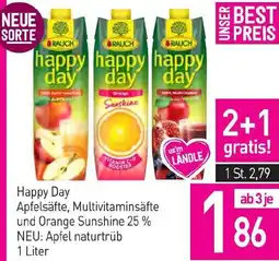 Sutterlüty Happy Day Apfelsäfte, Multivitaminsäfte und Orange Sunshine Angebot
