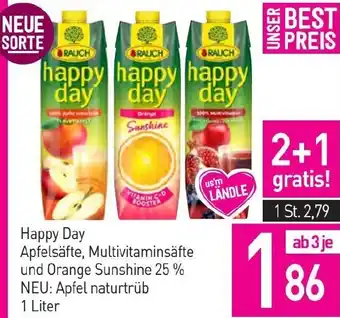 Sutterlüty Happy Day Apfelsäfte, Multivitaminsäfte und Orange Sunshine Angebot