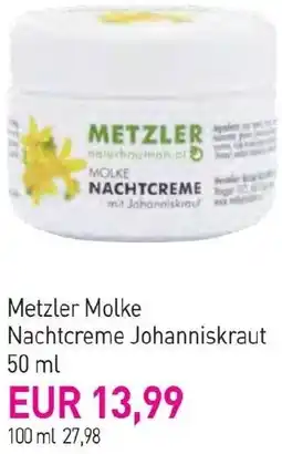 Sutterlüty Metzler Molke Nachtcreme Johanniskraut Angebot