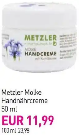 Sutterlüty Metzler Molke Handnährcreme Angebot