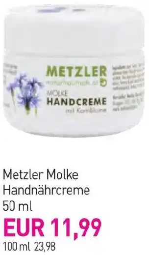 Sutterlüty Metzler Molke Handnährcreme Angebot
