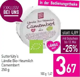 Sutterlüty Landle Bio-Heumilch Camembert Angebot