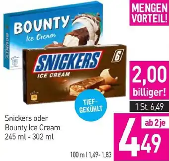 Sutterlüty Snickers oder Bounty Ice Cream Angebot