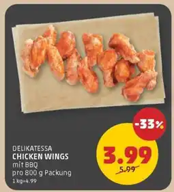 PENNY DELIKATESSA CHICKEN WINGS mit BBQ Angebot