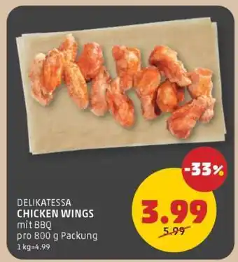 PENNY DELIKATESSA CHICKEN WINGS mit BBQ Angebot