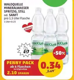 PENNY WALDQUELLE MINERALWASSER SPRITZIG, STILL od. SANFT Angebot