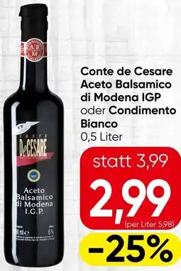 Spar Aceto Balsamico di Modena IGP oder Condimento Bianco Angebot