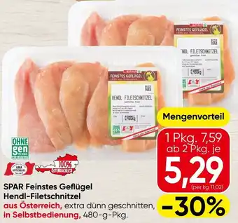 Spar Feinstes Geflügel Hendl-Filetschnitzel Angebot