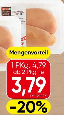 Spar Tierwohl- hendl Angebot