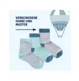 Hofer Kinder-Socken, Baumwolle (Bio) versch. Farbe und Muster 3 Paar HOFER Angebot