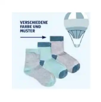 Hofer Kinder-Socken, Baumwolle (Bio) versch. Farbe und Muster 3 Paar HOFER Angebot