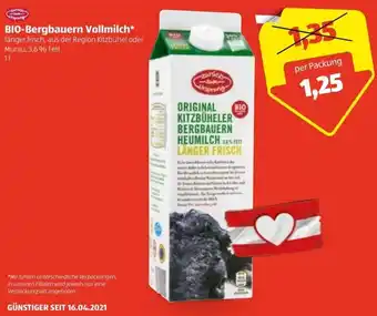 Hofer Bio Bergbauern Vollmilch 1L Angebot
