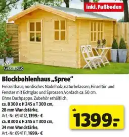 Hagebau Blockbohlenhaus Spree Angebot