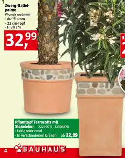 Bauhaus Pflanztopf Terracotta mit Steindekor Angebot