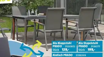 Bauhaus Alu-Stapelstuhl PRADO 31380711 Stück 199,- Angebot
