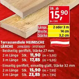 Bauhaus Terrassendiele HEIMISCHE LÄRCHE Angebot