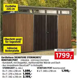 Bauhaus Gerätehaus SIGNATURE STORMGREY VENETIAN PENT Angebot