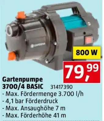 Bauhaus Gartenpumpe 3700/4 BASIC Angebot
