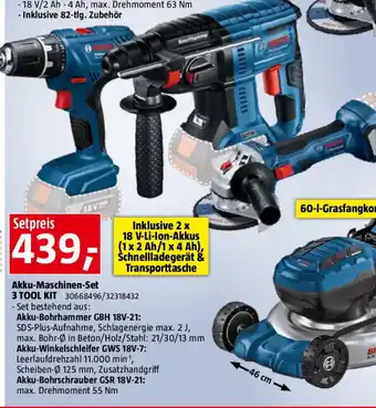 Bauhaus Akku-Maschinen-Set 3 Tool Kit Angebot